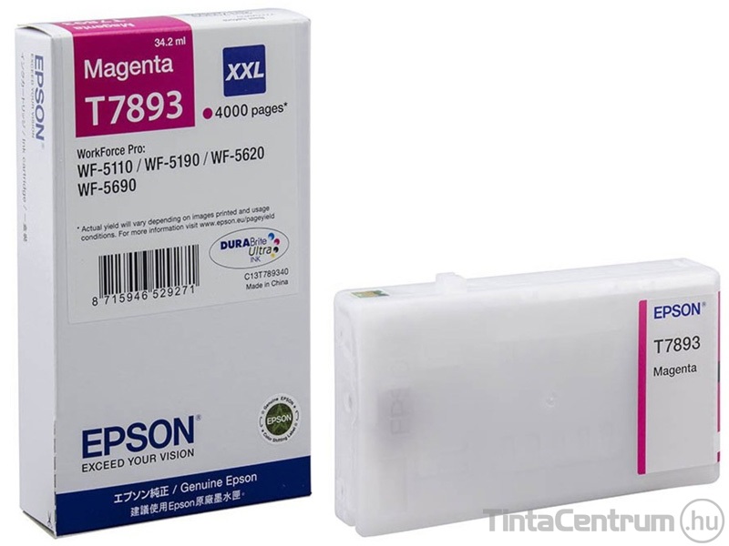 Epson T7893 XXL [4000 oldal] magenta eredeti tintapatron