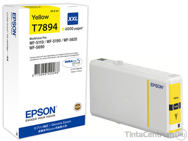 Epson T7894 XXL [4000 oldal] sárga eredeti tintapatron