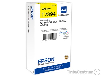 Epson T7894 XXL [4000 oldal] sárga eredeti tintapatron