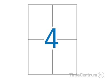 Etikett, lézer, 105x148mm, poliészter, 2 pályás, 4címke/lap, APLI 20lap/csomag