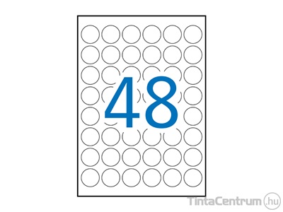 Etikett, lézer, 30mm kör, poliészter, időjárásálló, 48címke/lap, APLI 20lap/csomag