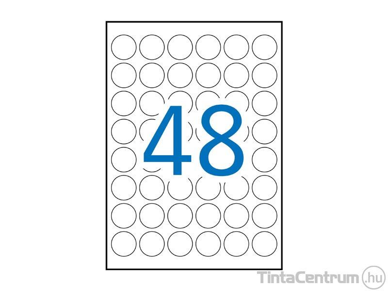 Etikett, lézer, 30mm kör, poliészter, időjárásálló, 48címke/lap, APLI 20lap/csomag