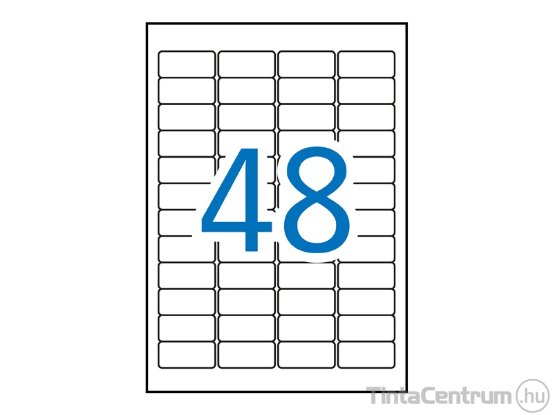 Etikett, lézer, 45,7x21,2mm, kerekített, poliészter, időjárásálló, 4 pályás, 48címke/lap, APLI 20lap/csomag