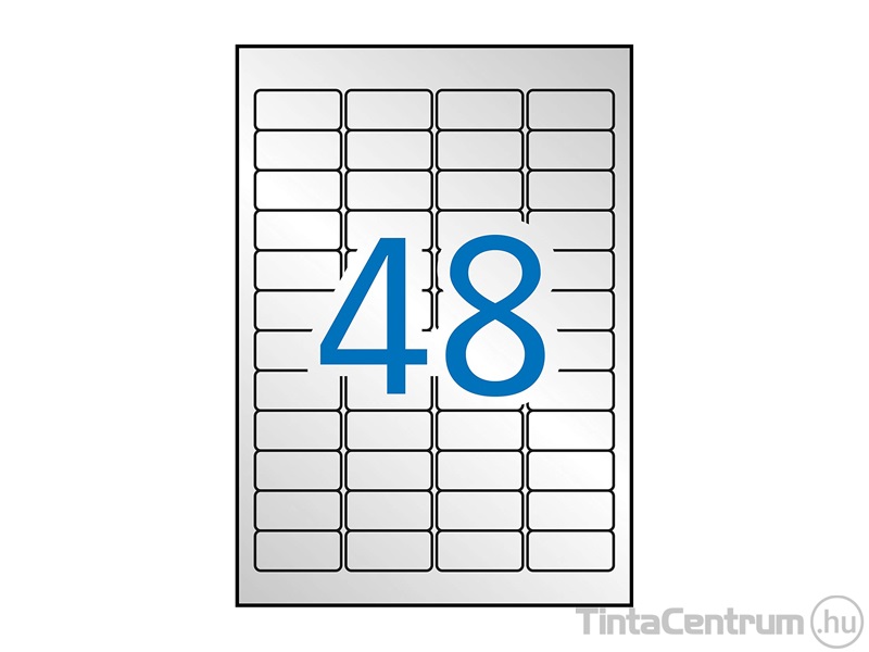 Etikett, lézer, 45,7x21,2mm, kerekített, poliészter, időjárásálló, 4 pályás, 48címke/lap, APLI 20lap/csomag