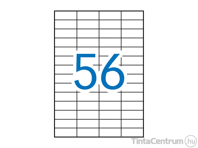 Etikett, lézer, 52,5x21,2mm, 4 pályás, 56címke/lap, APLI 250lap/csomag