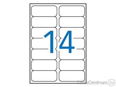 Etikett, lézer, 99,1x38,1mm, kerekített, poliészter, időjárásálló, 2 pályás, 14címke/lap, APLI 20lap/csomag