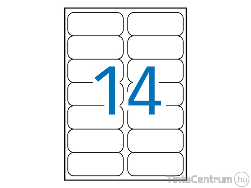 Etikett, lézer, 99,1x38,1mm, kerekített, poliészter, időjárásálló, 2 pályás, 14címke/lap, APLI 20lap/csomag