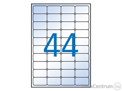 Etikett, tintasugaras, 48,5x25,4mm, kerekített, poliészter, átlátszó, 4 pályás, 44címke/lap, APLI 10lap/csomag