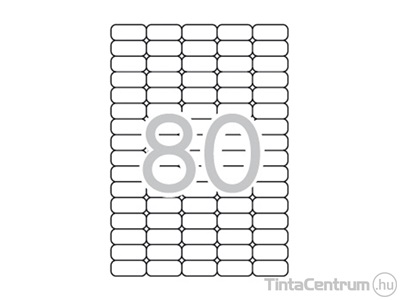 Etikett, univerzális, 35,6x16,9mm, kerekített, eltávolítható, 5 pályás, 80címke/lap, APLI 25lap/csomag