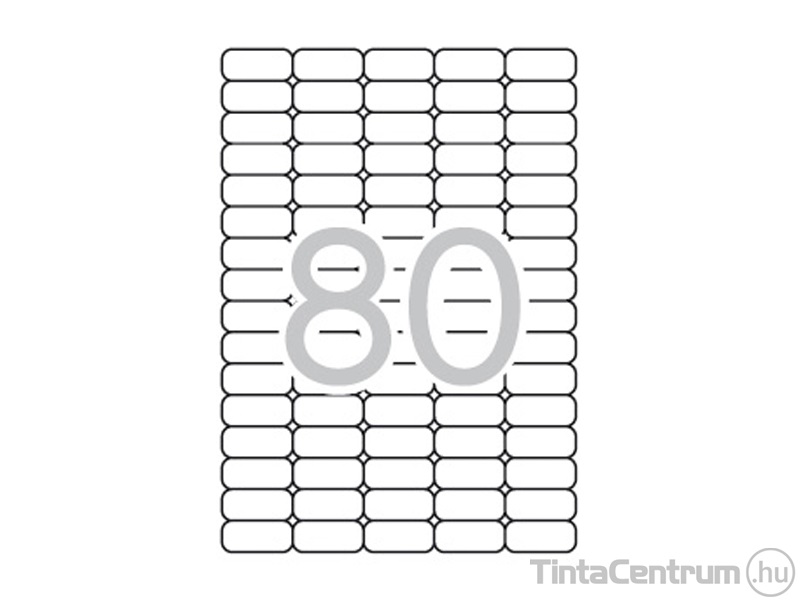 Etikett, univerzális, 35,6x16,9mm, kerekített, eltávolítható, 5 pályás, 80címke/lap, APLI 25lap/csomag