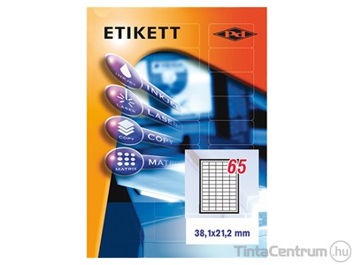 Etikett, univerzális, 38,1x21,2mm, szegéllyel, 65címke/lap, PD 10lap/csomag