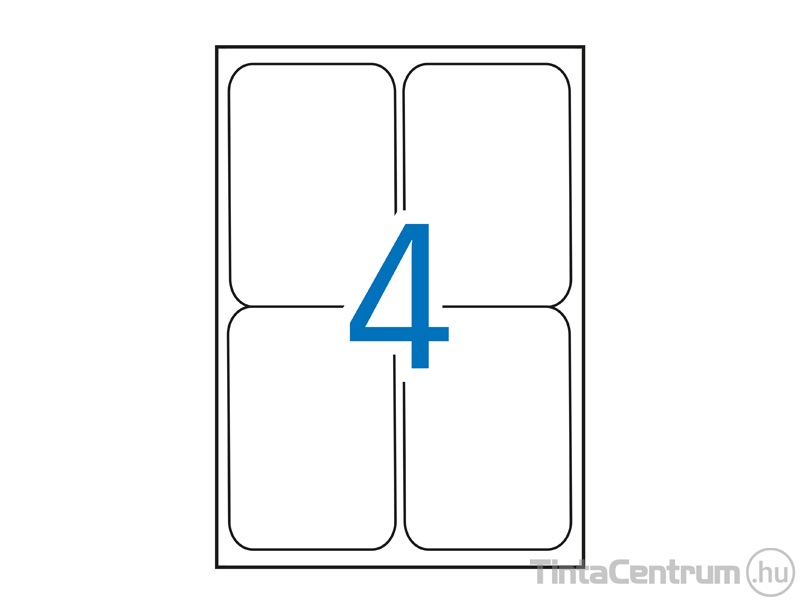 Etikett, univerzális, 99,1x139mm, kerekített, 2 pályás, 4címke/lap, APLI 100lap/csomag