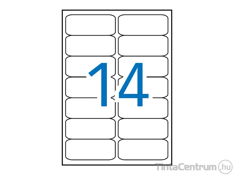 Etikett, univerzális, 99,1x38,1mm, kerekített, 2 pályás, 14címke/lap, APLI 100lap/csomag