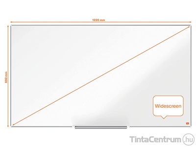Fehértábla, mágneses, NanoClean™ felületű, alumínium keretes, széles képarány, 122x69cm, NOBO "Impression Pro"