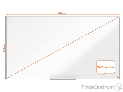 Fehértábla, mágneses, NanoClean™ felületű, alumínium keretes, széles képarány, 155x87cm, NOBO "Impression Pro"