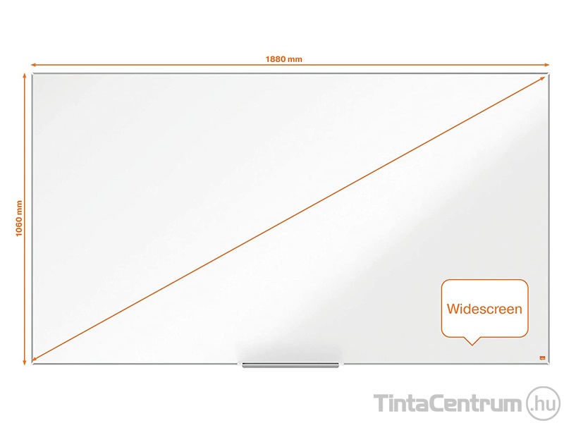 Fehértábla, mágneses, NanoClean™ felületű, alumínium keretes, széles képarány, 188x106cm, NOBO "Impression Pro"