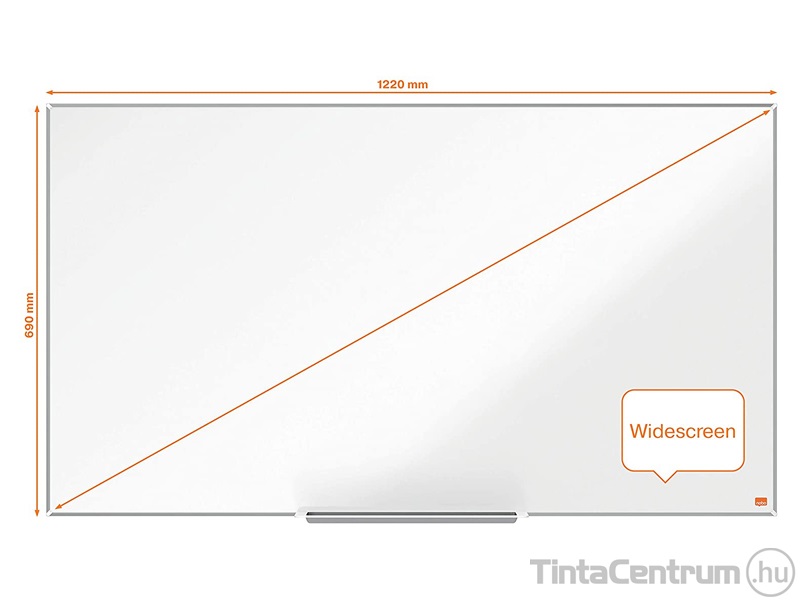Fehértábla, mágneses, zománcozott, alumínium keretes, széles képarány, 122x69cm, NOBO "Impression Pro"