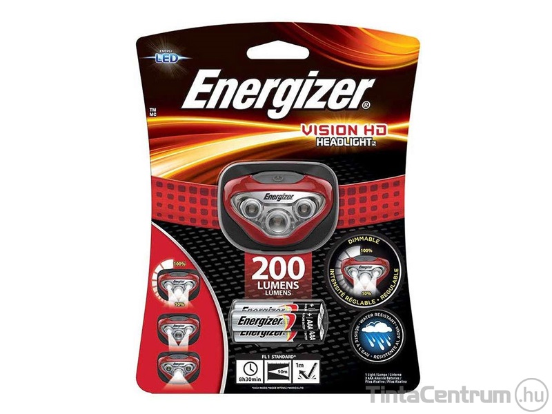 Fejlámpa, 3 LED, 3xAAA, ENERGIZER "Headlight Vision HD"