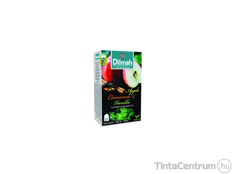 Fekete tea, filteres, 20x1,5g, DILMAH, alma, fahéj, vanília
