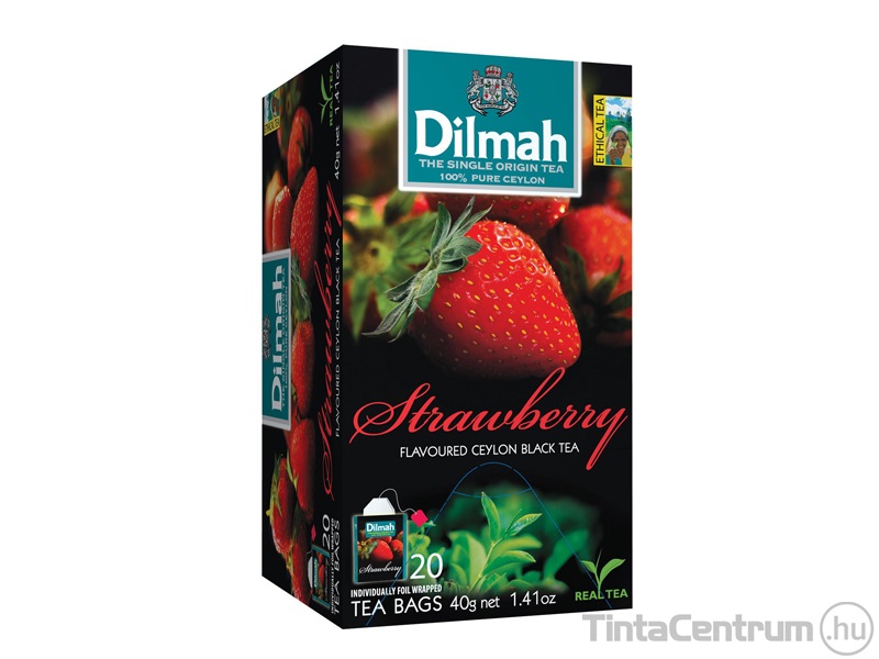 Fekete tea, filteres, 20x1,5g, DILMAH, eper