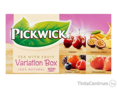 Fekete tea, filteres, 20x1,5g, PICKWICK "Variációk I", eper, erdei gyümölcs, meggy, trópusi gyümölcs