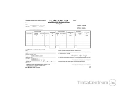 Felvásárlási jegy (mezőgazdasági termékfelvásárlás/szolgáltatás igénybevétel bizonylata), A5, 50x3lap, D.E.480/A/2012