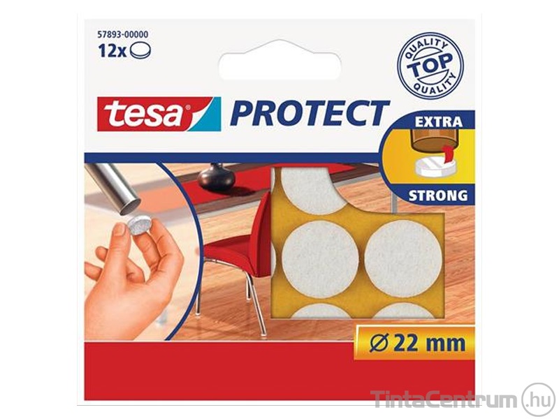 Filckorong, karcolásgátló, 22mm, TESA "Protect®", fehér 12db/csomag