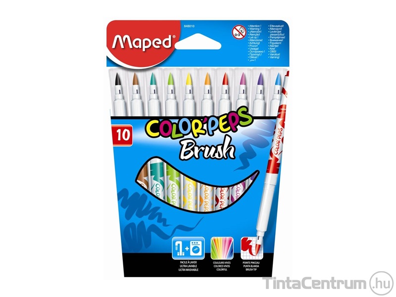 Ecsetirón készlet, 2,8mm, MAPED "Color`Peps Brush", 10 különböző szín