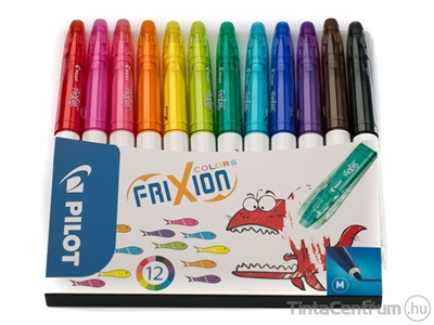 Filctoll készlet, 0,39-0,7mm, törölhető, PILOT "Frixion Colors", 12 különböző szín