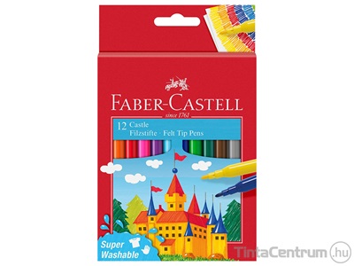 Filctoll készlet, 1mm, FABER-CASTELL "Castle", 12 különböző szín