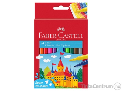 Filctoll készlet, 1mm, FABER-CASTELL "Castle", 24 különböző szín