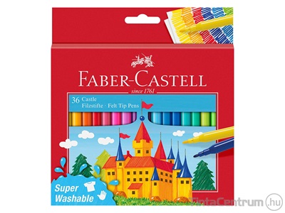 Filctoll készlet, 1mm, FABER-CASTELL "Castle", 36 különböző szín