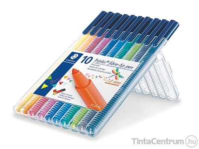 Filctoll készlet, 1mm, STAEDTLER "Triplus", 10 különböző szín