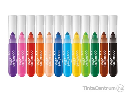 Filctoll készlet, 6,5mm, kimosható, MAPED "Color`Peps Mini Power", 12 különböző szín