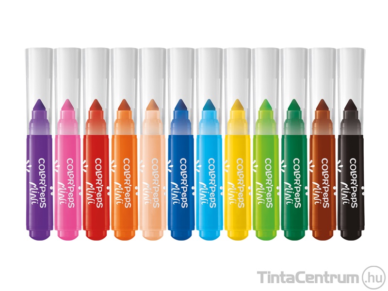 Filctoll készlet, 6,5mm, kimosható, MAPED "Color`Peps Mini Power", 12 különböző szín