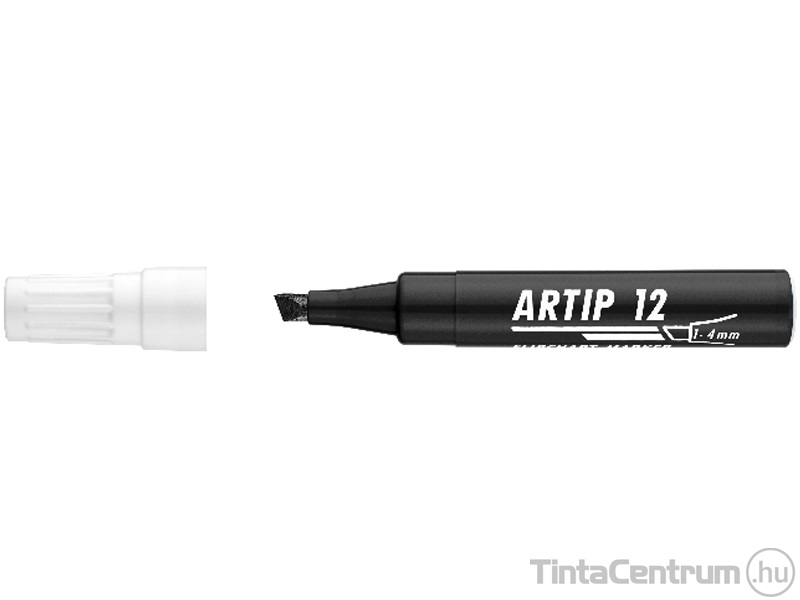 Flipchart marker, 1-4mm, vágott, ICO "Artip 12", fekete