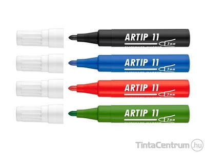 Flipchart marker készlet, 1-3mm, kúpos, ICO "Artip 11", 4 különböző szín