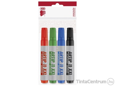 Flipchart marker készlet, 1-3mm, kúpos, ICO "Artip 11 XXL", 4 különböző szín