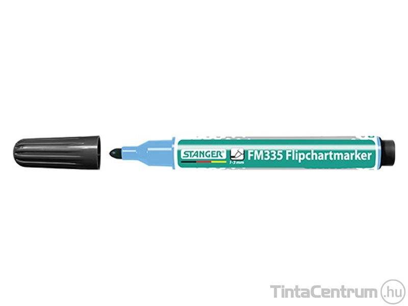 Flipchartmarker, 1-3 mm, kúpos, STANGER "FM335", fekete