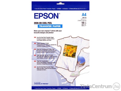 Fotópapír, tintasugaras, A4, 124g, vasalható EPSON (S041154) 10lap/csomag