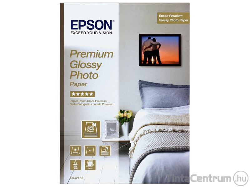 Fotópapír, tintasugaras, A4, 255g, fényes, EPSON "Glossy" (S042155) 15lap/csomag