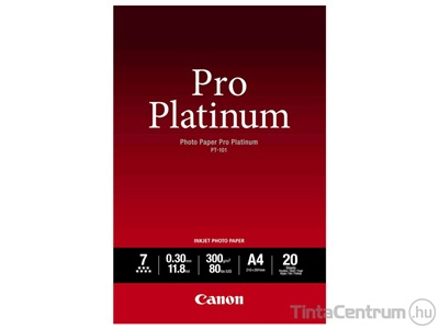 Fotópapír, tintasugaras, A4, 300g, fényes, CANON "Pro Platinium" (PT-101) 20lap/csomag