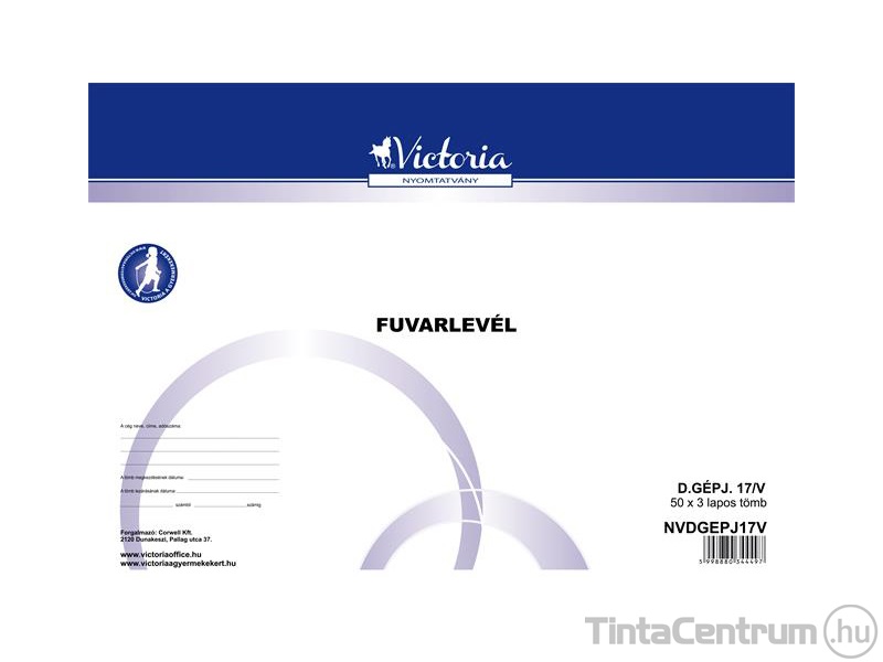 Fuvarlevél, A4, fekvő, 50x3lap, D.GÉPJ.17/V