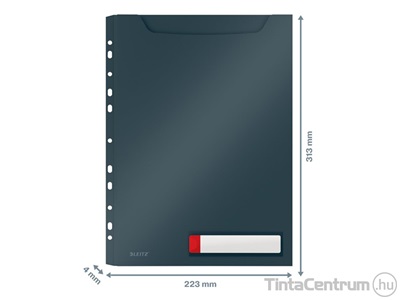 Genotherm, A4, maxi, lefűzhető, 200mn, LEITZ "Cosy Privacy", bársonyszürke 3db/csomag