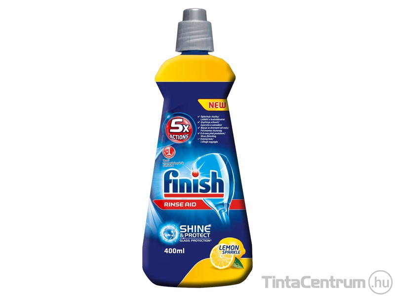 Gépi öblítőszer, 400ml, FINISH "Shine&Dry", citrom