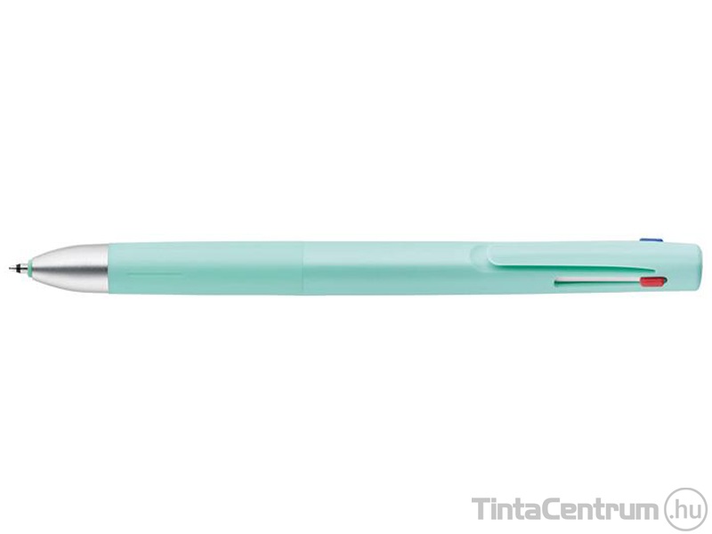 Golyóstoll, 0, 24 mm, nyomógombos, háromszínű, kékeszöld tolltest, ZEBRA  "bLen 3C"