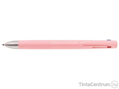 Golyóstoll, 0,24 mm, nyomógombos, háromszínű, rózsaszín test,  ZEBRA "bLen 3C"