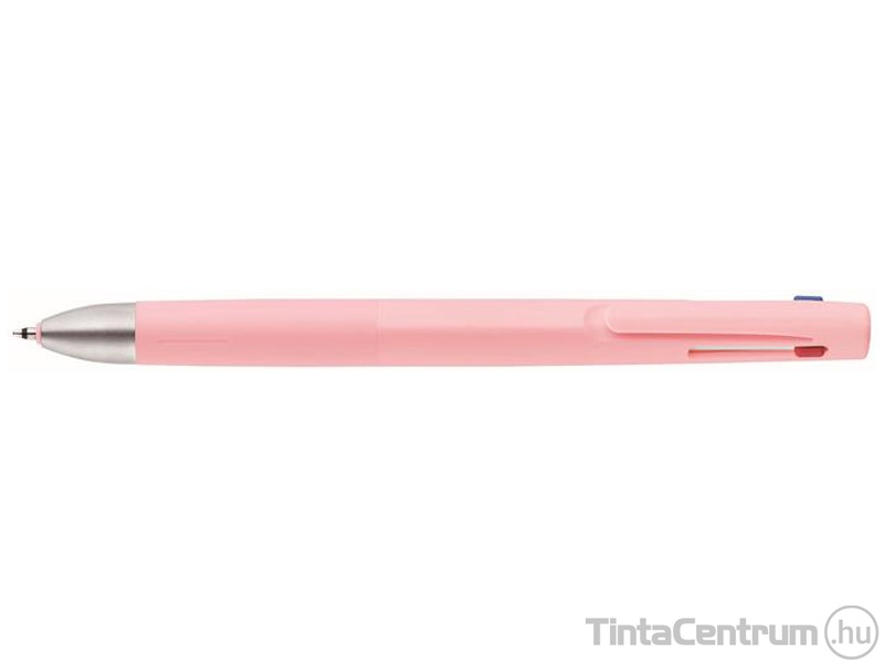 Golyóstoll, 0,24 mm, nyomógombos, háromszínű, rózsaszín test,  ZEBRA "bLen 3C"