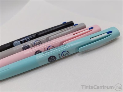Golyóstoll, 0,24 mm, nyomógombos, háromszínű, rózsaszín test,  ZEBRA "bLen 3C"