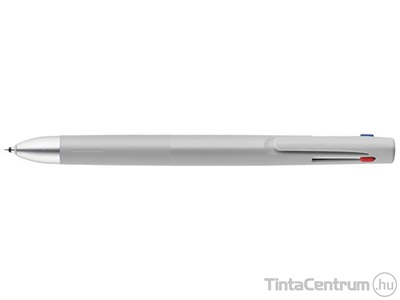 Golyóstoll, 0,24 mm, nyomógombos, háromszínű, szürke tolltest, ZEBRA  "bLen 3C"
